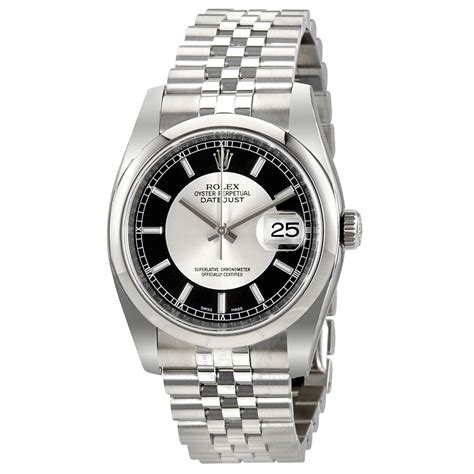 rolex datejust silver and black|rolex datejust silver price.